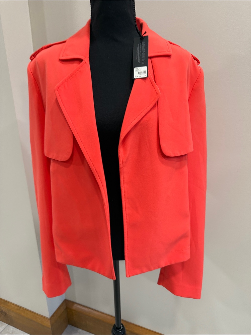 Lane Bryant NWT Coral Long Sleeve Open Blazer Jacket Infinite Stretch size 14